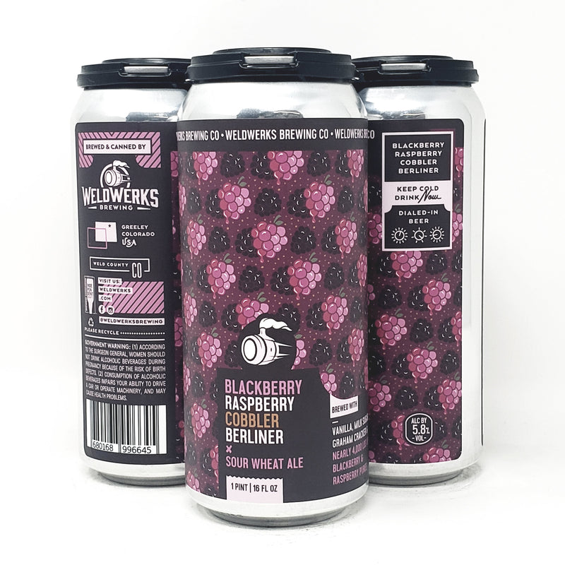 WELDWERKS,BLACKBERRY RASPBERRY COBBLER BERLINER×SOUR WHEAT ALE.16oz CANS